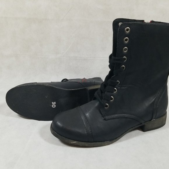 MIA Womens Size 9 Lace Up Heeled Combat Boots Black - Picture 5 of 6